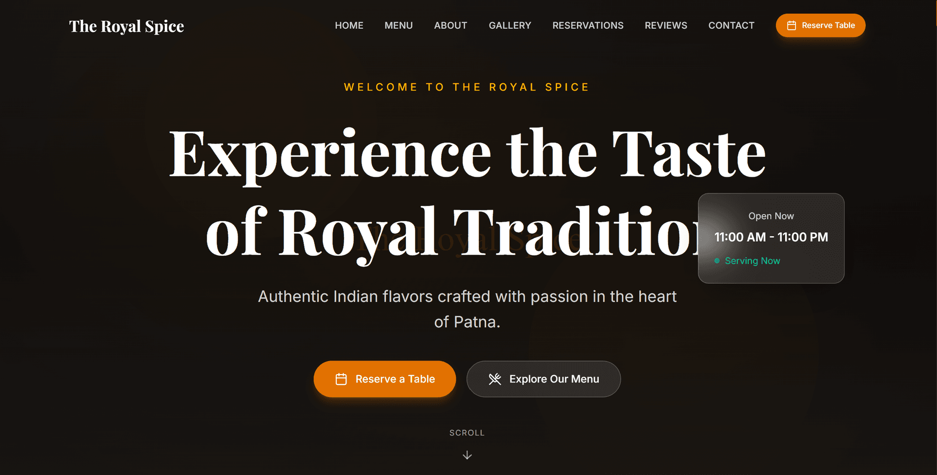 Restaurant Website preview
